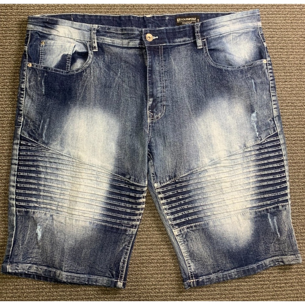 Southpole Jean Shorts Men's Blue Denim Distressed Faded Stretch VTG Y2K Size 44